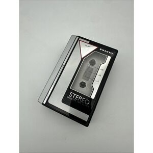 Vintage Sanyo Model MGP10 Stereo Portable Cassette Tape Player Gray For Parts